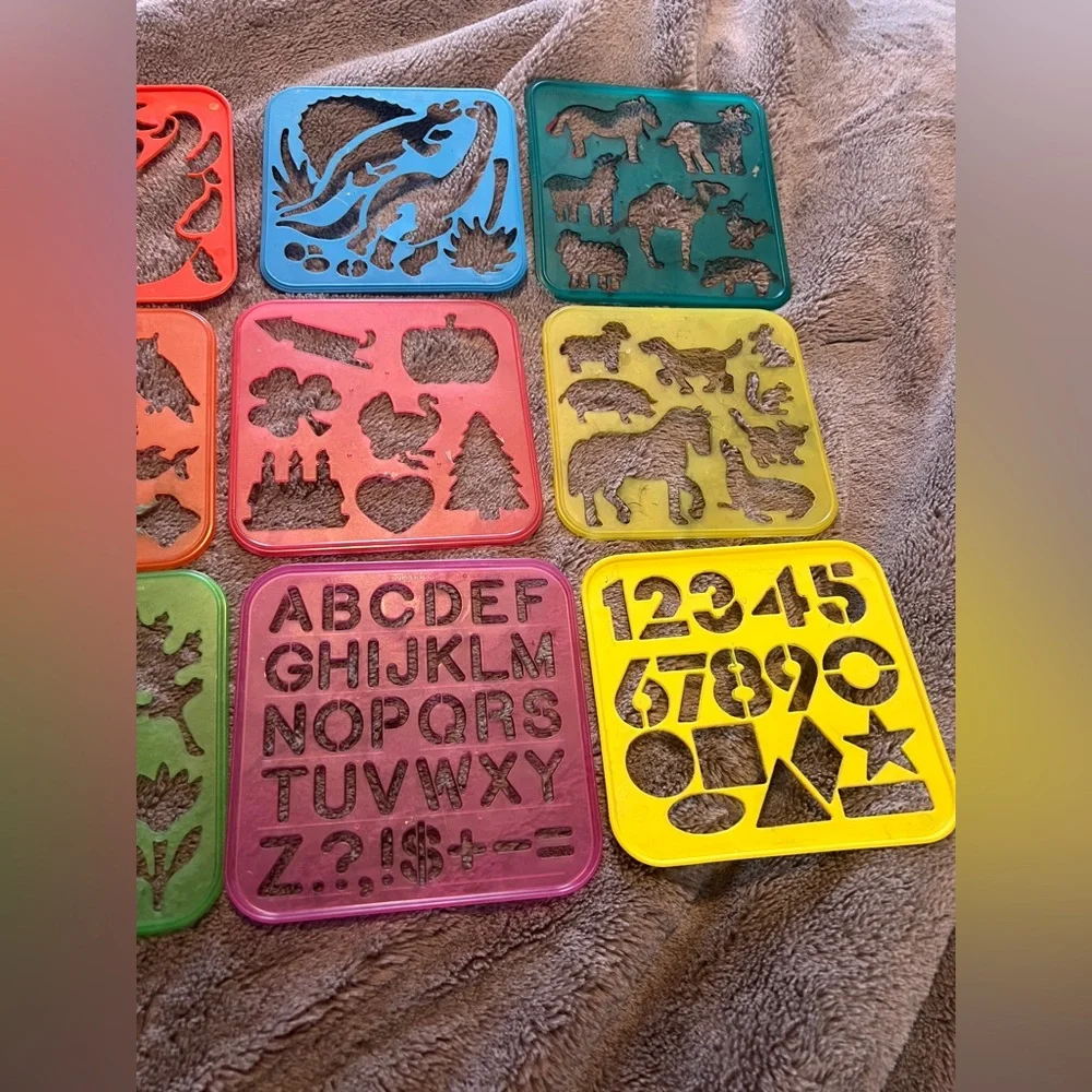 Tupperware stencils from the 80’s. 14 various designs.